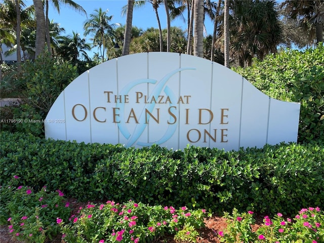 view of community sign