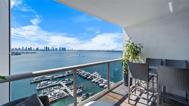 1900 Sunset Harbour Dr Unit 2008, Miami Beach, FL 33139 - balcony with a water view and a view of city