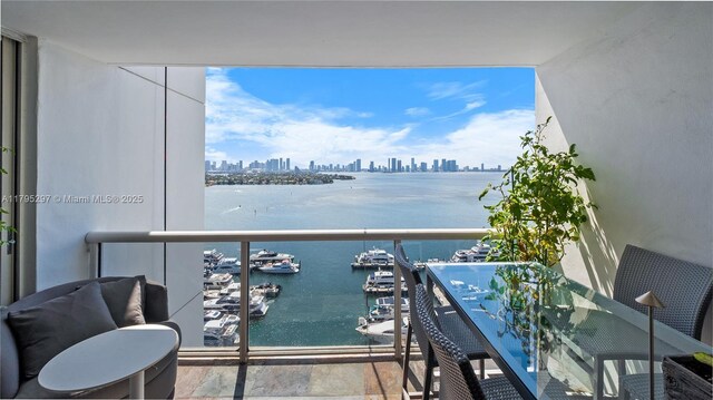 1900 Sunset Harbour Dr Unit 2008, Miami Beach, FL 33139 - balcony with a water view and a view of city