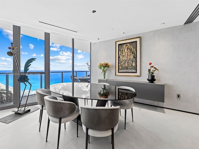 3101 S Ocean Dr Unit 2905, Hollywood, FL 33019 - dining space featuring a water view and floor to ceiling windows