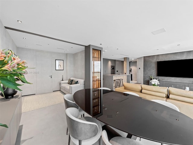 3101 S Ocean Dr Unit 2905, Hollywood, FL 33019 - dining area with finished concrete floors and recessed lighting