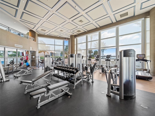 3101 S Ocean Dr Unit 2905, Hollywood, FL 33019 - workout area featuring a towering ceiling