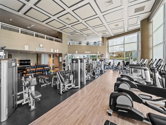 3101 S Ocean Dr Unit 2905, Hollywood, FL 33019 - workout area featuring a high ceiling