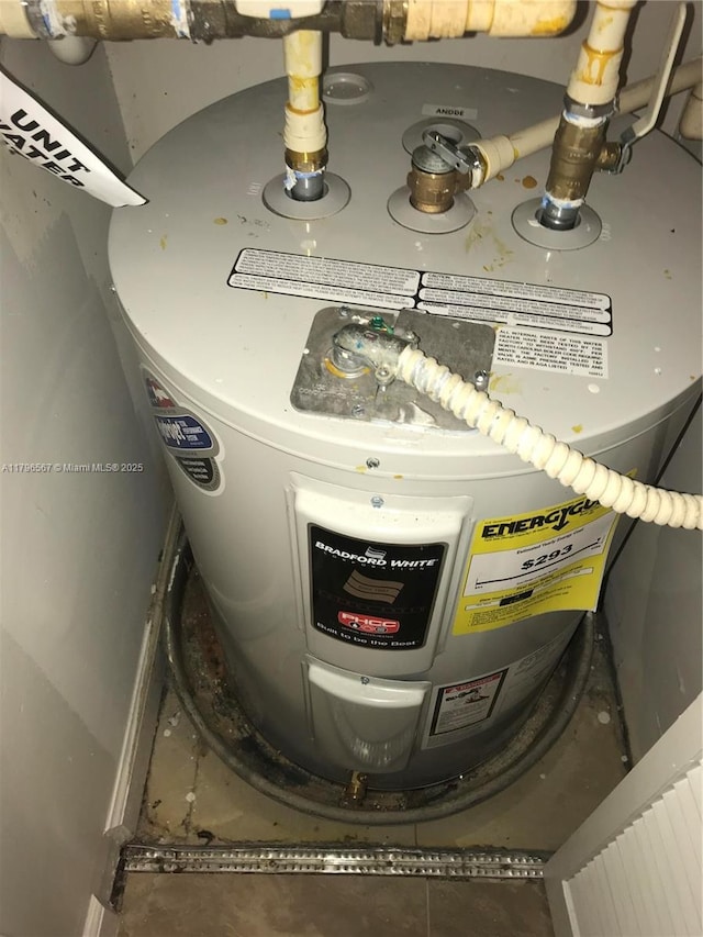 room details featuring electric water heater