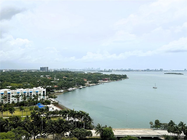 property view of water with a view of city