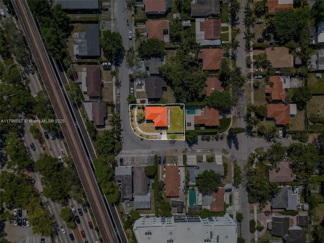 bird's eye view with a residential view