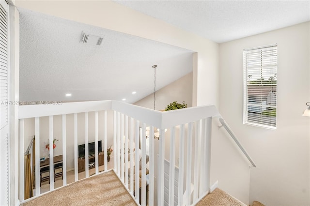 1249 NW 126th Ter, Sunrise, FL 33323 - stairs with carpet flooring, recessed lighting, and a textured ceiling