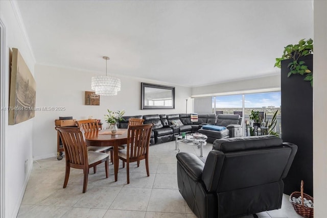 2100 S Ocean Dr Unit 10E, Fort Lauderdale, FL 33316 - living area featuring ornamental molding and light tile patterned floors