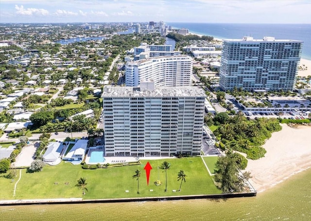 2100 S Ocean Dr Unit 10E, Fort Lauderdale, FL 33316 - birds eye view of property featuring a water view and a view of city