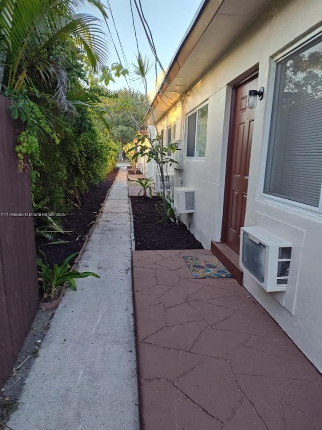 view of home's exterior with stucco siding