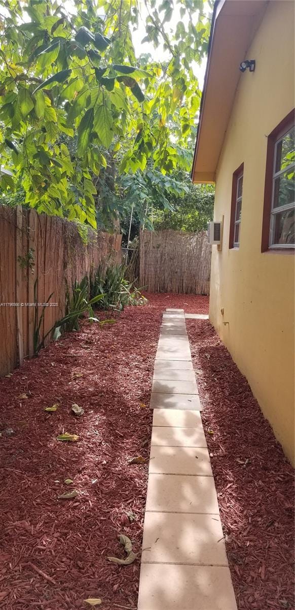 view of yard with fence