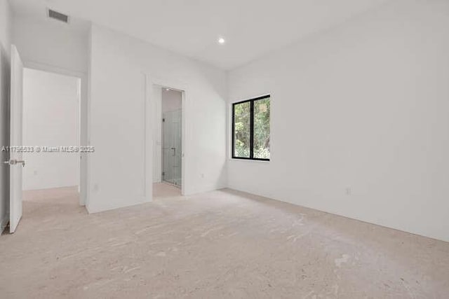 unfurnished bedroom with carpet and recessed lighting