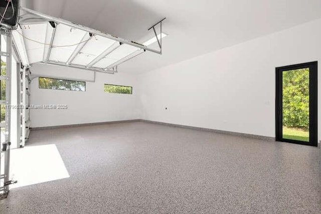 garage with baseboards