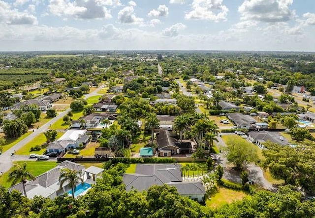 birds eye view of property with a residential view