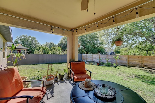 432 Piedmont St, Lehigh Acres, FL 33974 - view of patio / terrace featuring ceiling fan