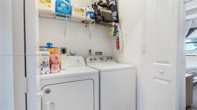 laundry area featuring laundry area and separate washer and dryer