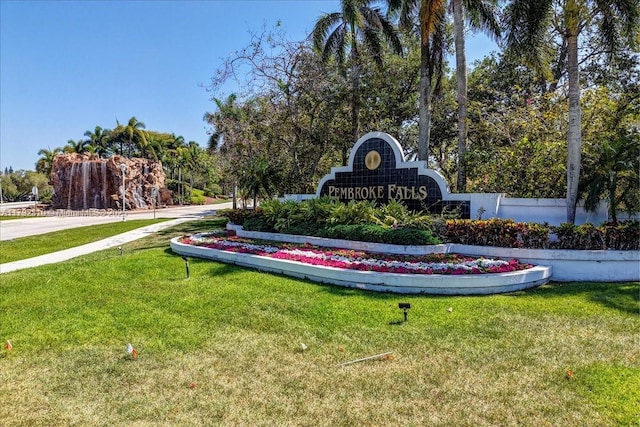 view of home's community with a yard