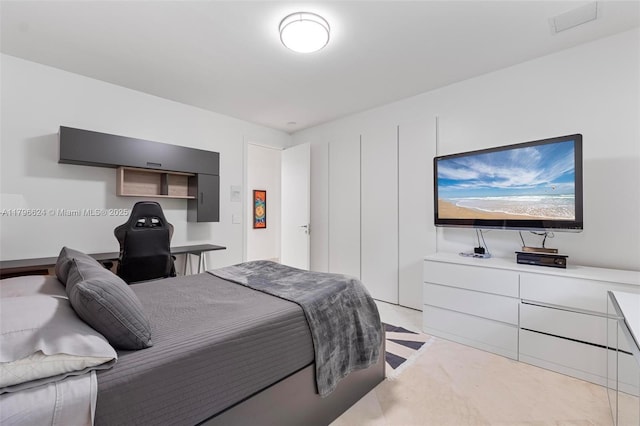 bedroom with visible vents