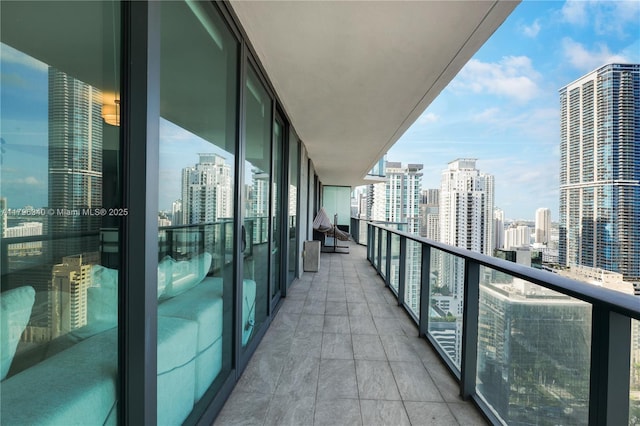balcony with a view of city