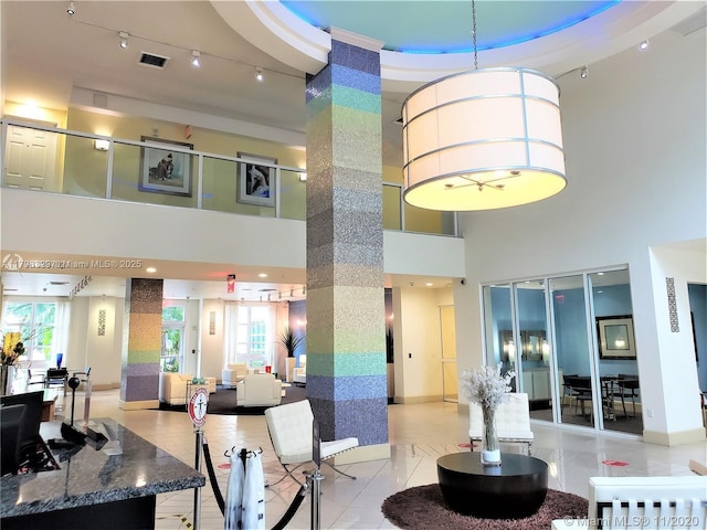 building lobby with visible vents