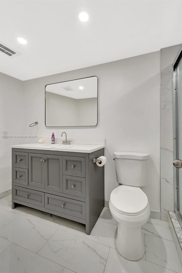 1301 NE 191st St Unit F417, Miami, FL 33179 - full bath with toilet, baseboards, marble finish floor, and visible vents