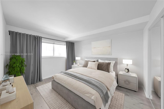 200 Galen Dr Unit 308, Key Biscayne, FL 33149 - bedroom with baseboards and light wood-type flooring