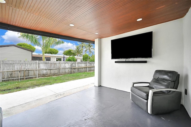 view of patio / terrace featuring fence