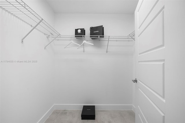 view of walk in closet