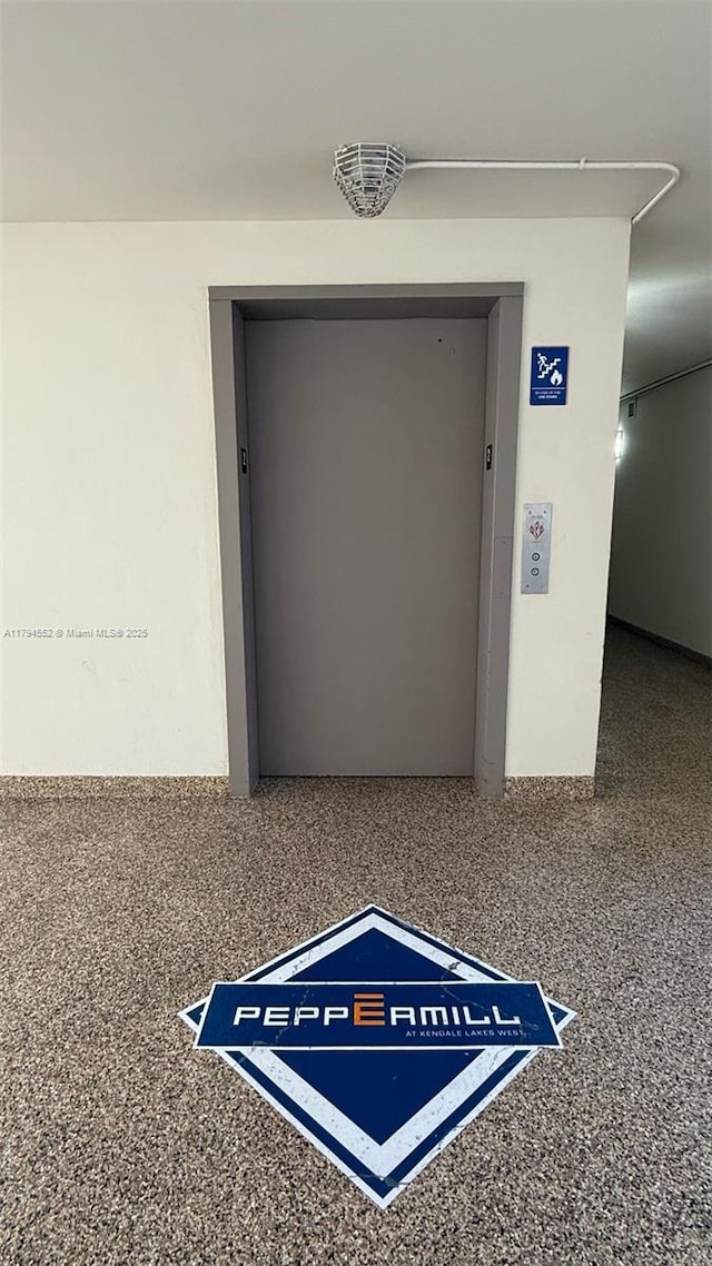 interior space with elevator