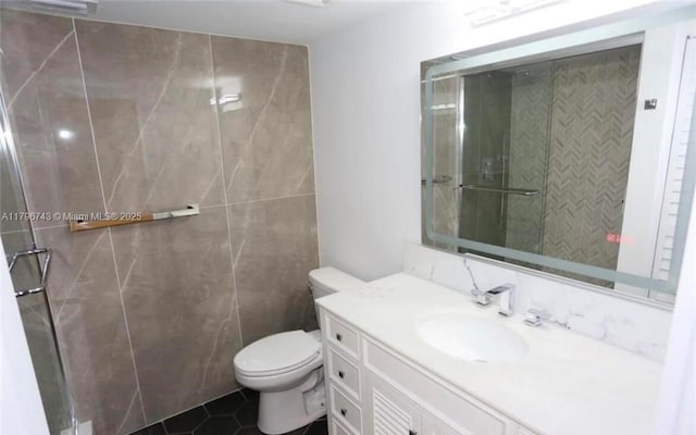 3688 N University Dr Unit H-3, Coral Springs, FL 33065 - full bath with a shower with door, vanity, toilet, and tile patterned floors