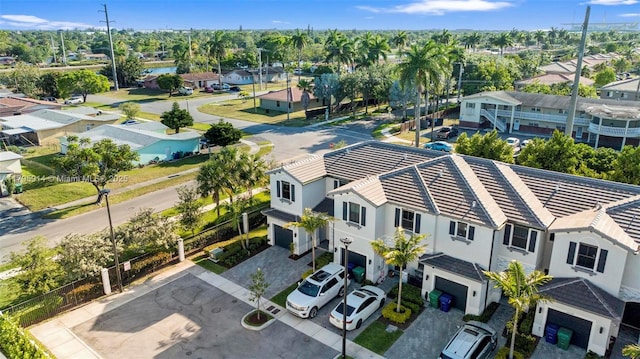 bird's eye view with a residential view