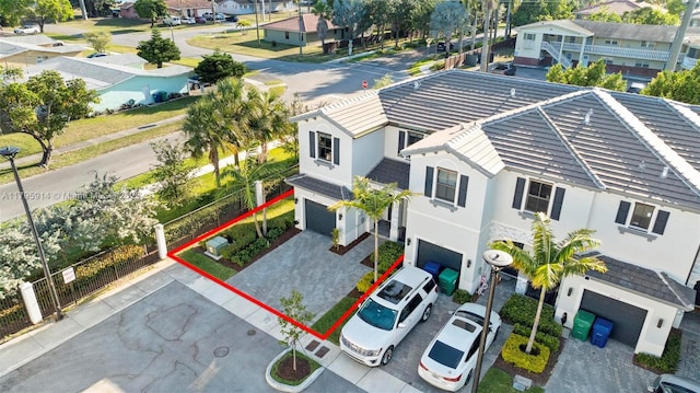 aerial view with a residential view