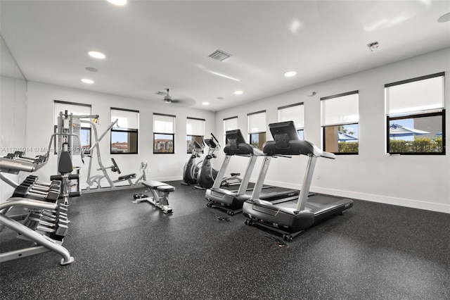 20302 NW 6th Pl, Miami Gardens, FL 33169 - exercise room with recessed lighting and baseboards