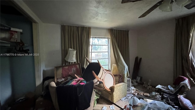 misc room featuring a ceiling fan