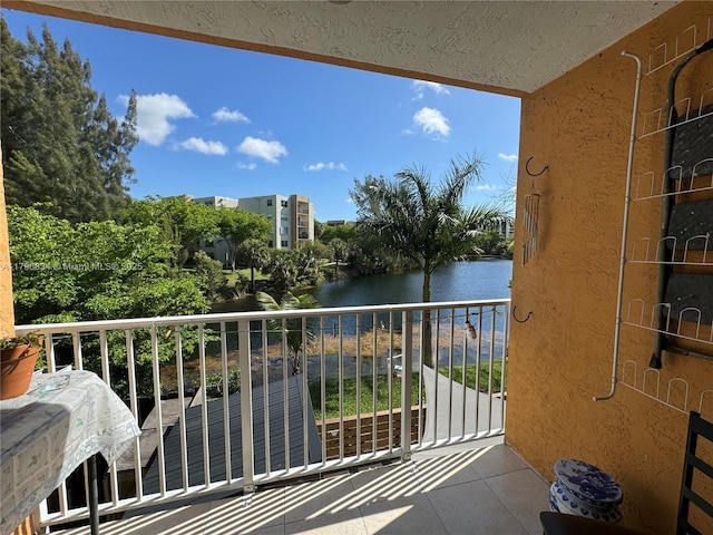 balcony with a water view