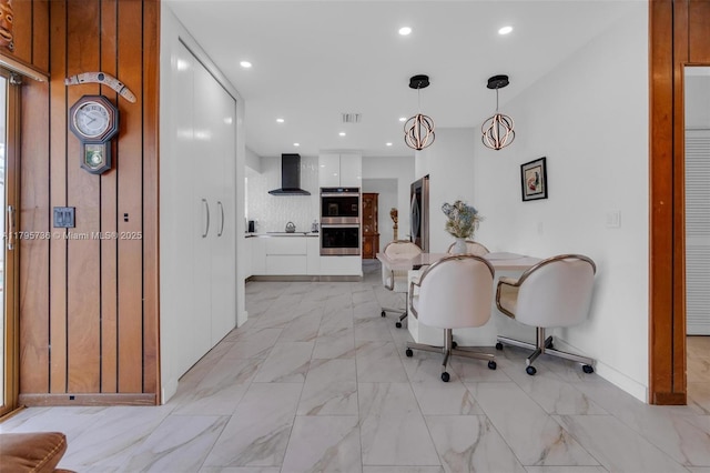 5101 N 37th St, Hollywood, FL 33021 - dining room with marble finish floor, visible vents, and recessed lighting