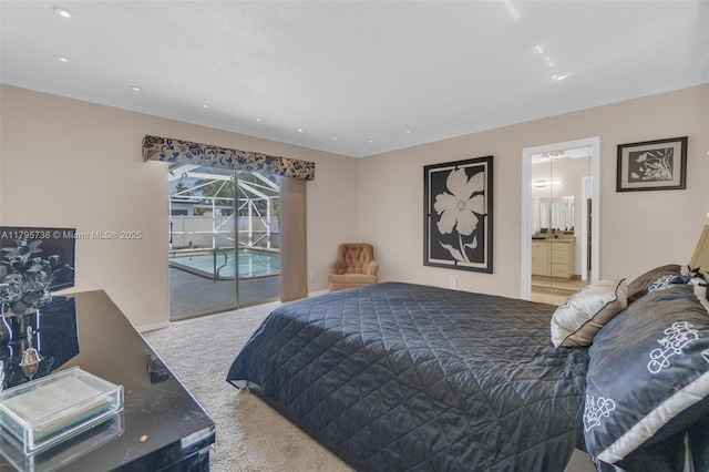 5101 N 37th St, Hollywood, FL 33021 - bedroom with ornamental molding, recessed lighting, carpet, and access to exterior