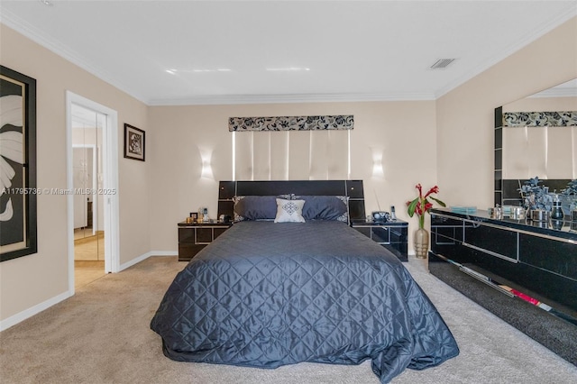 5101 N 37th St, Hollywood, FL 33021 - bedroom featuring baseboards, crown molding, visible vents, and carpet floors