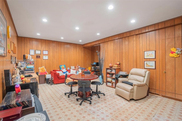 5101 N 37th St, Hollywood, FL 33021 - rec room featuring wooden walls and recessed lighting