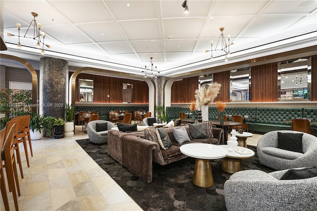 3400 SW 27th Ave Unit 1506, Miami, FL 33133 - common area featuring coffered ceiling
