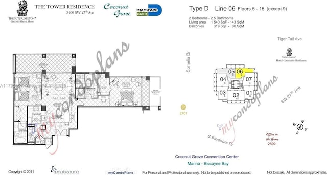 3400 SW 27th Ave Unit 1506, Miami, FL 33133 - view of property floor plan
