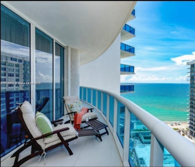 balcony with a water view
