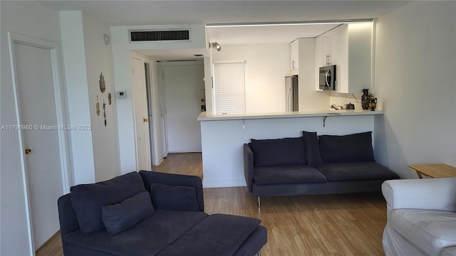 3401 N Country Club Dr Unit 410, Aventura, FL 33180 - living room featuring light wood-style flooring and visible vents