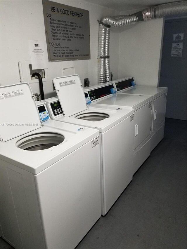 3401 N Country Club Dr Unit 410, Aventura, FL 33180 - community laundry room with washer and clothes dryer