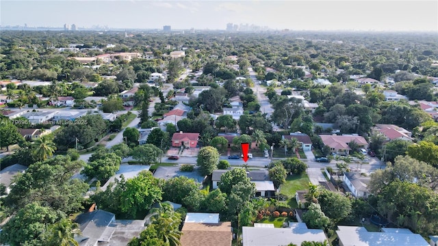 aerial view with a residential view
