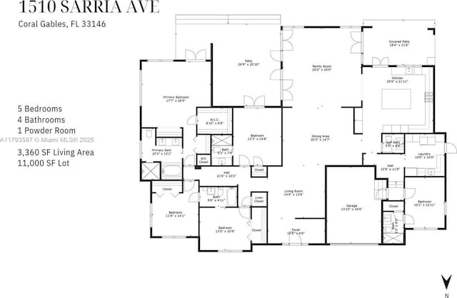 1510 Sarria Ave, Coral Gables, FL 33146 - floor plan / room layout