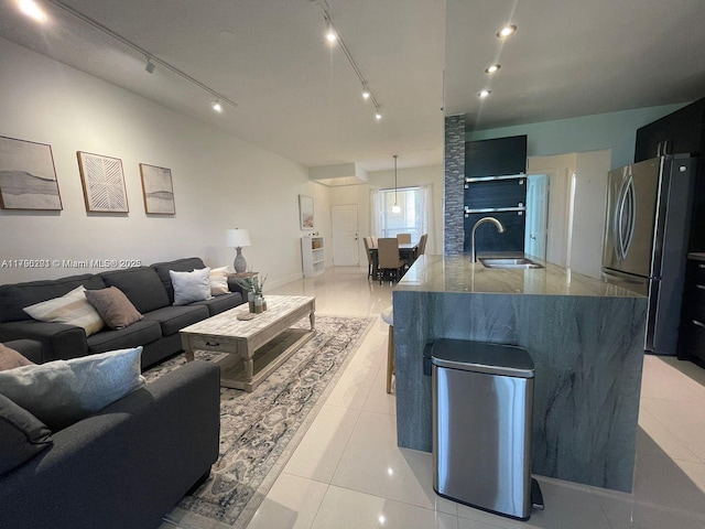 living area with heating unit