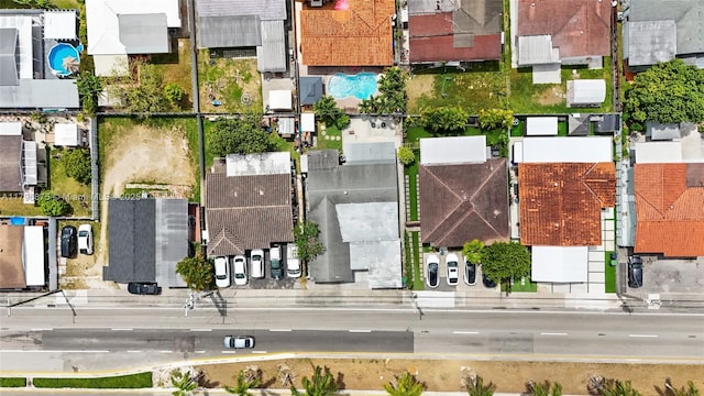 aerial view with a residential view