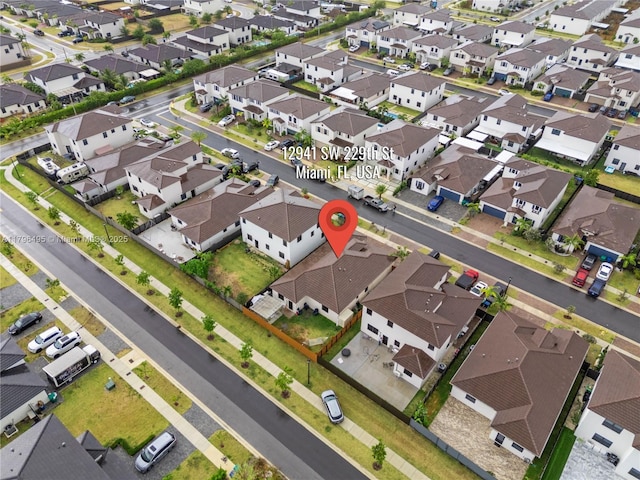 aerial view featuring a residential view