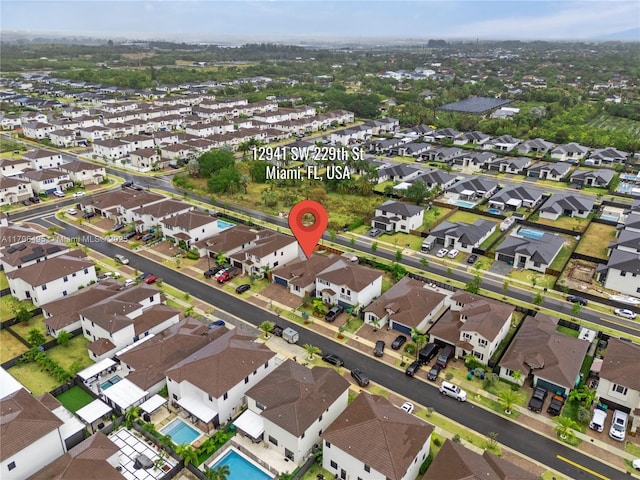 drone / aerial view featuring a residential view